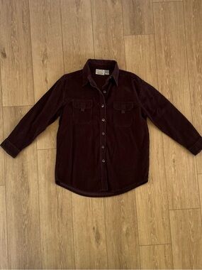 Vintage 90’s Cowboy Corduroy Button-Up Shirt Jacket - Brown